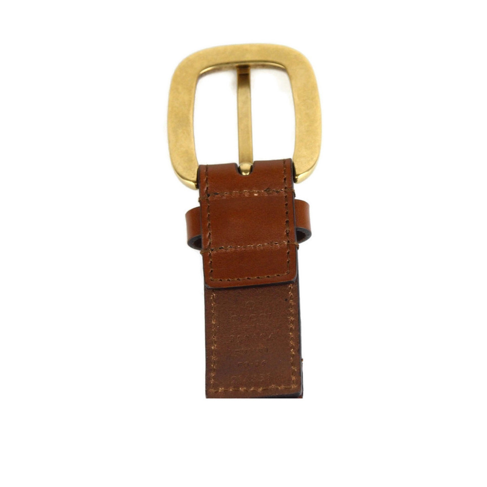 Gucci Men's Brown Braided Leather Belt With Gold Buckle 380606 2535 (85 / 34) - Picture 4 of 4